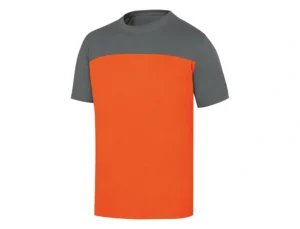 T-shirt de algodao deltaplus cor cinza e laranja