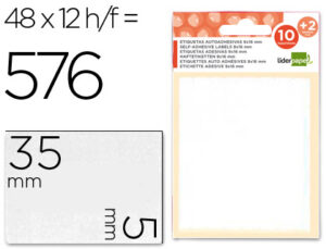 Etiquetas adesivas liderpapel 10 + 2 folhas 5x35 mm 432 etiquetas caixa com 10 unidades