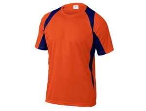T-shirt deltaplus poliester manga curta cor laranja-marinho - BALI