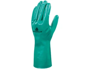 Luvas deltaplus em borracha nitrilica forradas em algodao cor verde - NITREX VE801