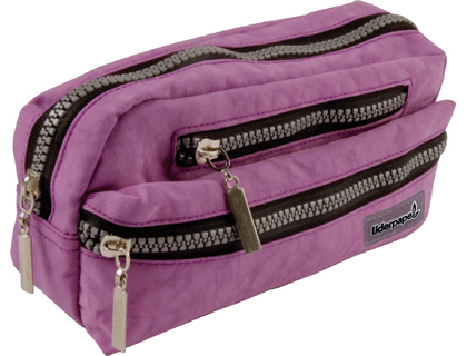 Estojo escolar liderpapel oval 3 bolsos violeta pastel 195x40x100 mm
