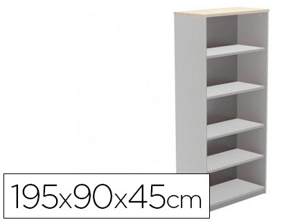 Armario rocada com cinco estantes serie store 195x90x45 cm acabamento ab04 aluminio/branco