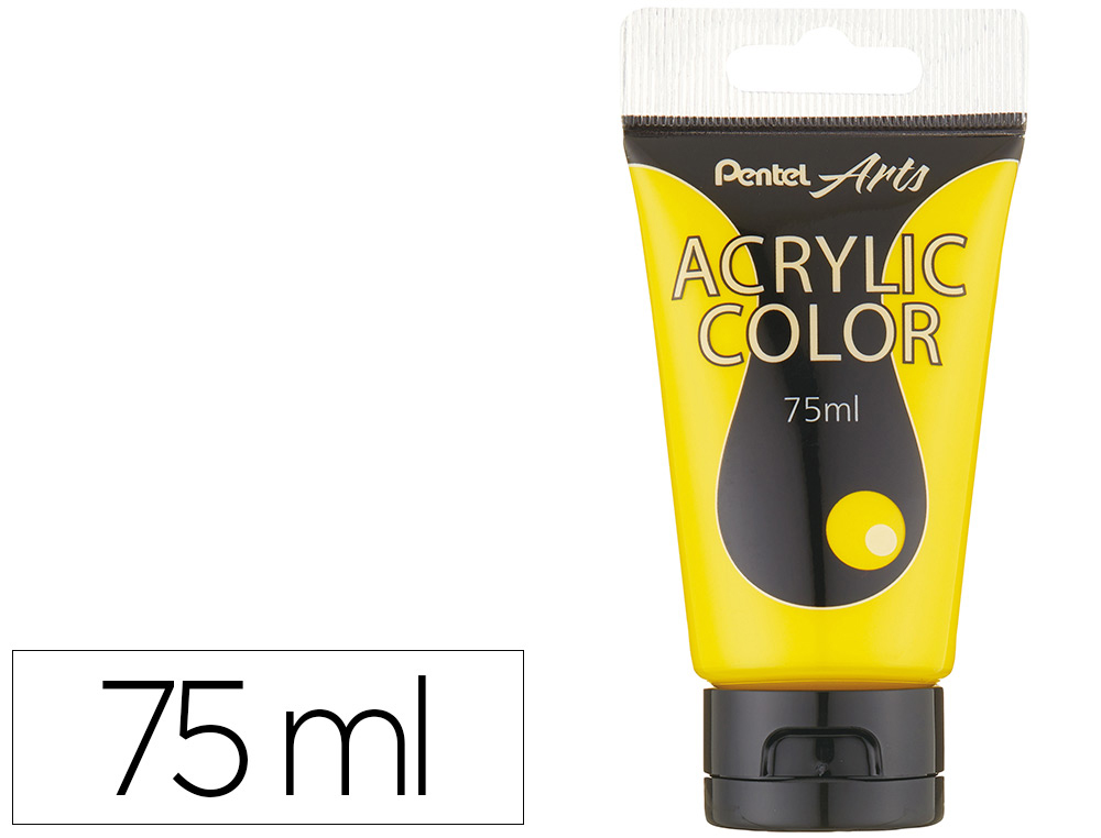 Tinta acrilica pentel em tubo de 75 ml cor amarelo