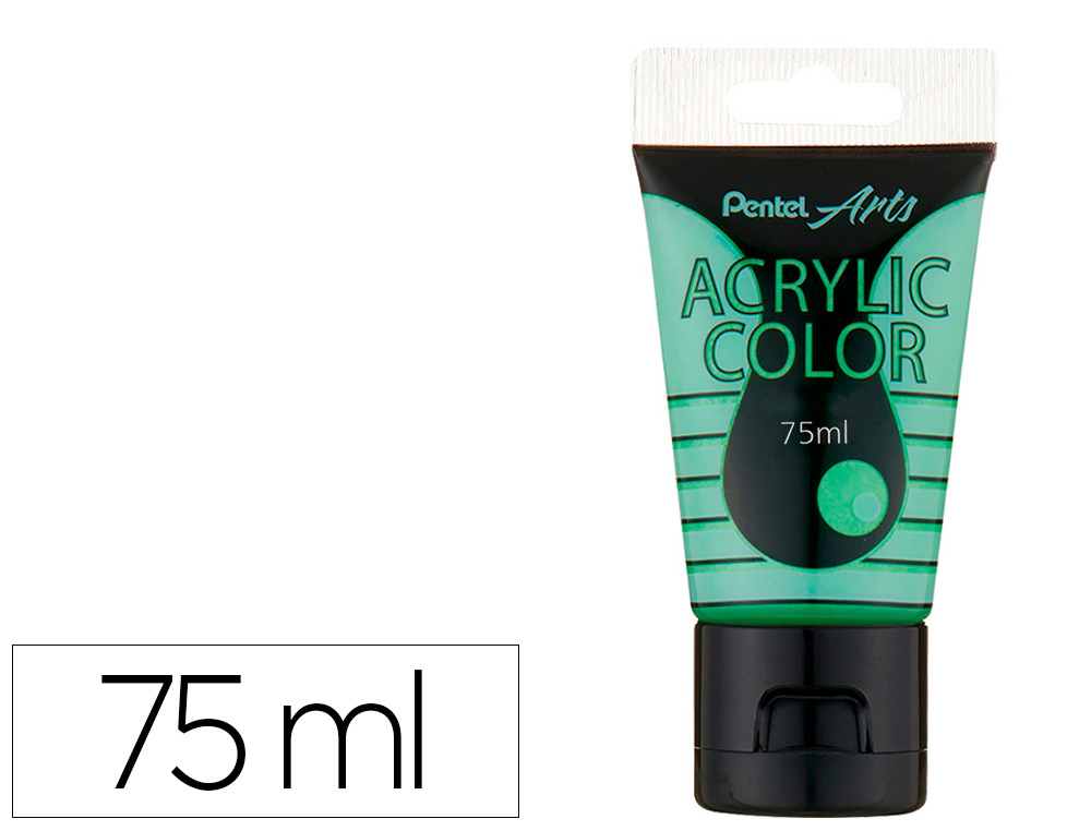 Tinta acrilica pentel em tubo de 75 ml cor especial amarelo esverdeado metalico