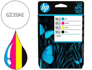 Tinteiro hp 953 bk/cmy 6zc69ae multipack preto/ cian / magenta / amarelo