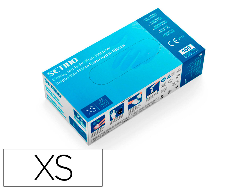 Luvas de nitrilo bestsafe tamanho xs caixa de 100 unidades