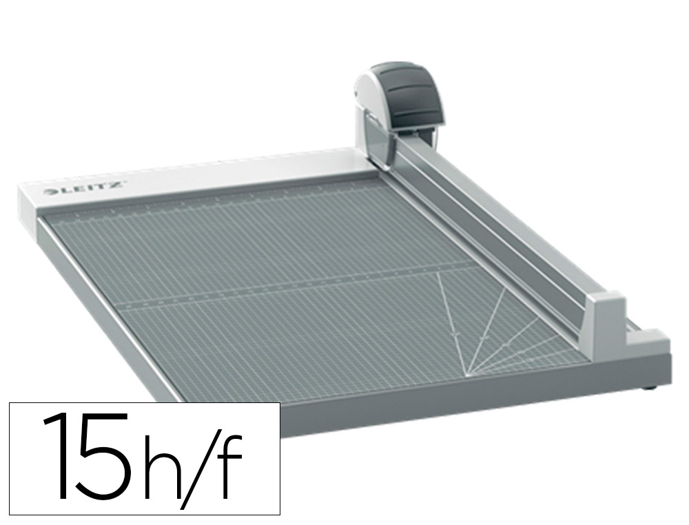 Cisalha rotativa leitz precision office a4+ base madeira plastificada comprimento corte 381 mm capac. de corte 15 f