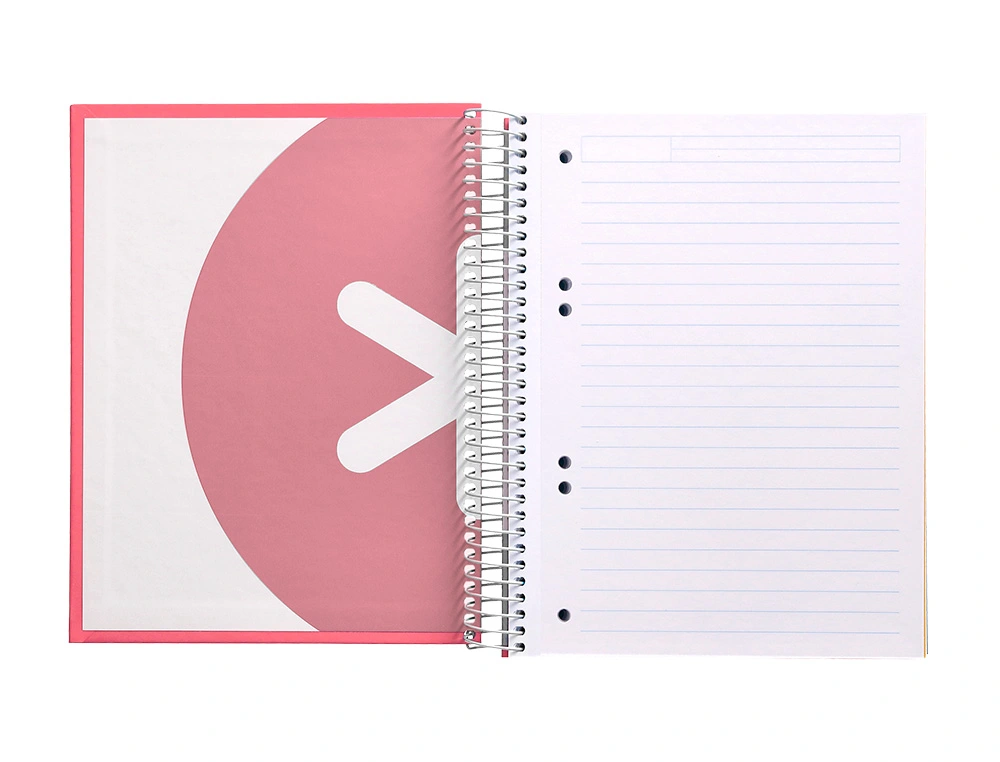 Caderno espiral din a5 antartik capa forrada 120 f 100 gr quadricula 5 mm 5 bandas cor coral - Image 2