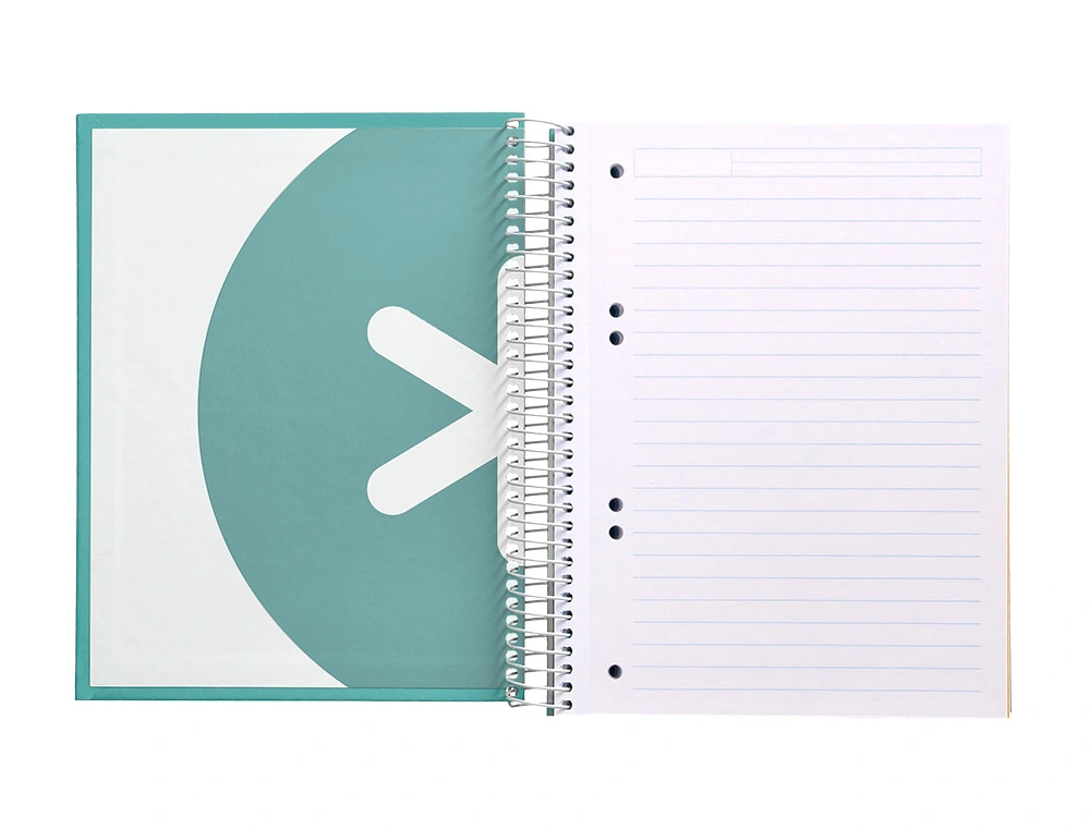 Caderno espiral din a5 antartik capa forrada 120 f 100 gr pautado 5 mm 5 bandas cor menta - Image 2