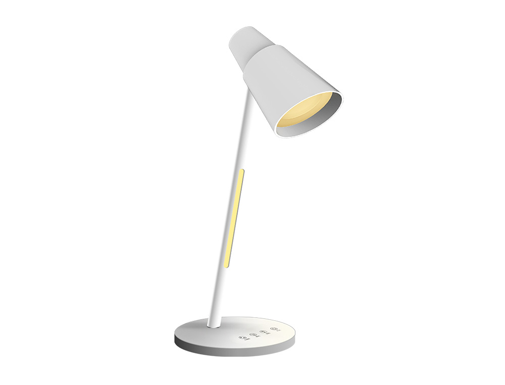 Candeeiro de escritorio q-connect secretaria abs tatil 6w 32 led 360lm cor branco
