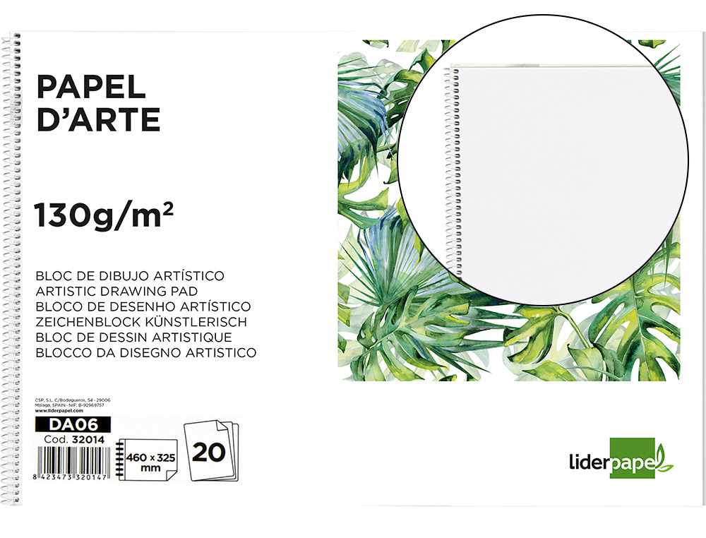 Bloco de desenho liderpapel verona espiral 20 folhas branco