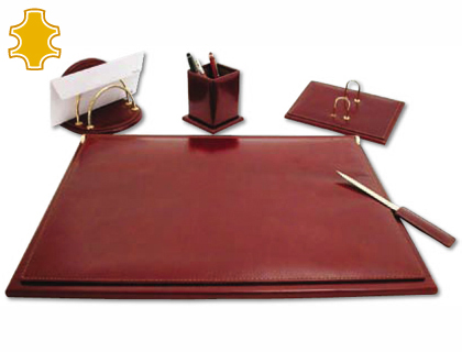 Conjunto de 5 acessorios de secretaria em pele