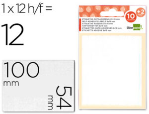 Etiquetas adesivas liderpapel 10 + 2 folhas 54x100 mm 12 etiquetas