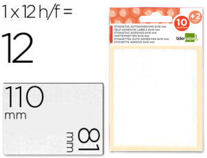 Etiquetas adesivas liderpapel 10 + 2 folhas 81x110 mm 12 etiquetas