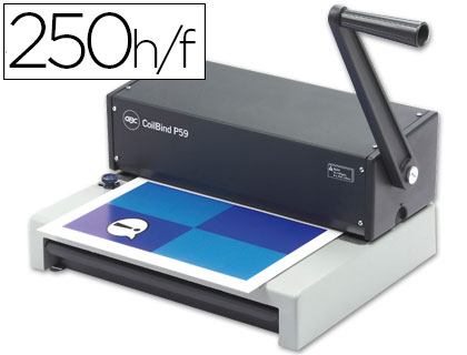 Encadernadora gbc coil bind p59 para espirais metalicas perfura 15 folhas formato din a4/ folio encaderna ate 250 folhas