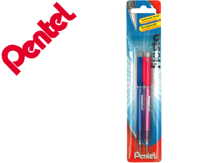 Blister lapiseira pentel ax105com 2 unidades azul e vermelho