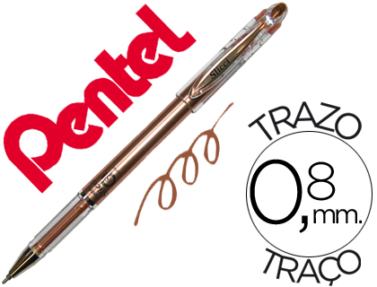 Esferografica roller metalica pentel bg 208 bronze 0,4 mm ideal para papel e madeira suave secagem rapida