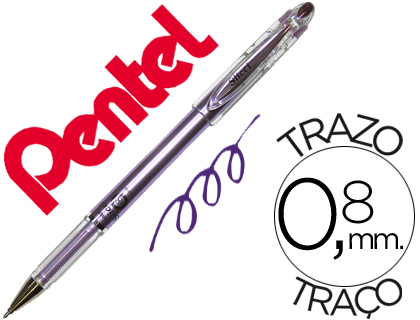 Esferografica roller metalica pentel bg 208 violeta 0,4 mm ideal para papel e madeira suave secagem rapida