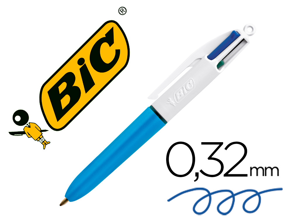 Esferografica bic quatro cores mini ponta media 1 mm