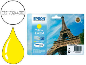 Tinteiro epson stylus t7024 amarelo xl wp-4000 4500 capacidade 2400 pag