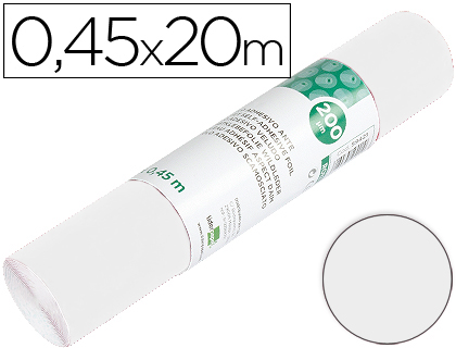 Rolo adesivo liderpapel unicolor branco brilho rolo de 0,45 x 20 mt