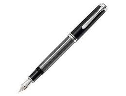 Caneta pelikan souveraen stresemann m805 preto/cinza com prata aparo ef