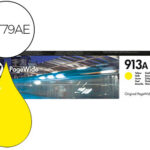 Tinteiro hp jet 913a pagewide 352 / 377 / 452 / 477 / p55250 / p57750 amarelo 3000 pag