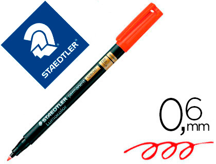 Marcador lumocolor special retroprojecao ponta de fibra permanente 319-2 vermelho ponta fina redonda 0.6 mm