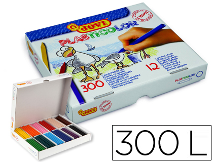 Lapis de cera jovi plasticor caixa de 300 unidades 25 cores sortidas