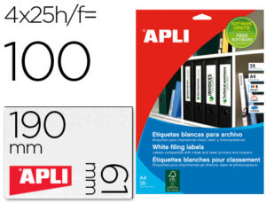 Etiquetas adesivas apli din a4 190x61 mm