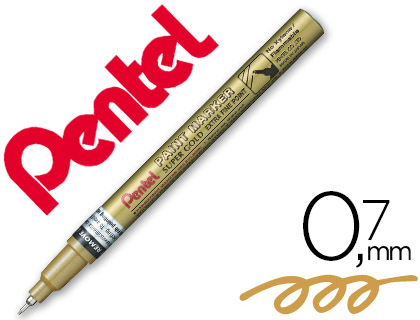 Marcador pentel permanente mfp10-x dourado para pinturas decorativas. ponta extra fina