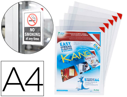 Bolsa de apresentaçao tarifold adesiva com canto magnetico din a4 pack 5 unidades
