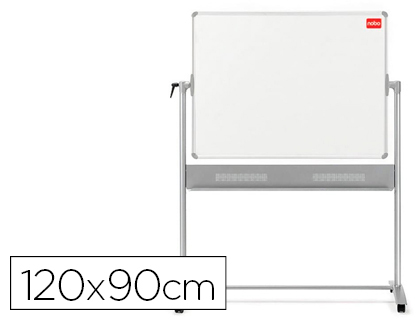 Quadro branco nobo movil prestige magnetico de aco vitrificado moldura aluminio preto 1200x900 mm