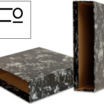 Caixa para pasta de arquivo gaspeada preta liderpapel folio