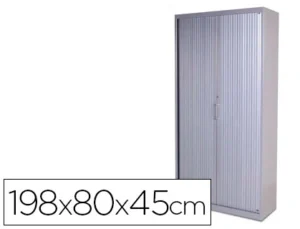 Armario metalico rocada dois portas tipo persiana inclui quatro prateleira serie store 198x80x45 cm acabamento ac00 cinz