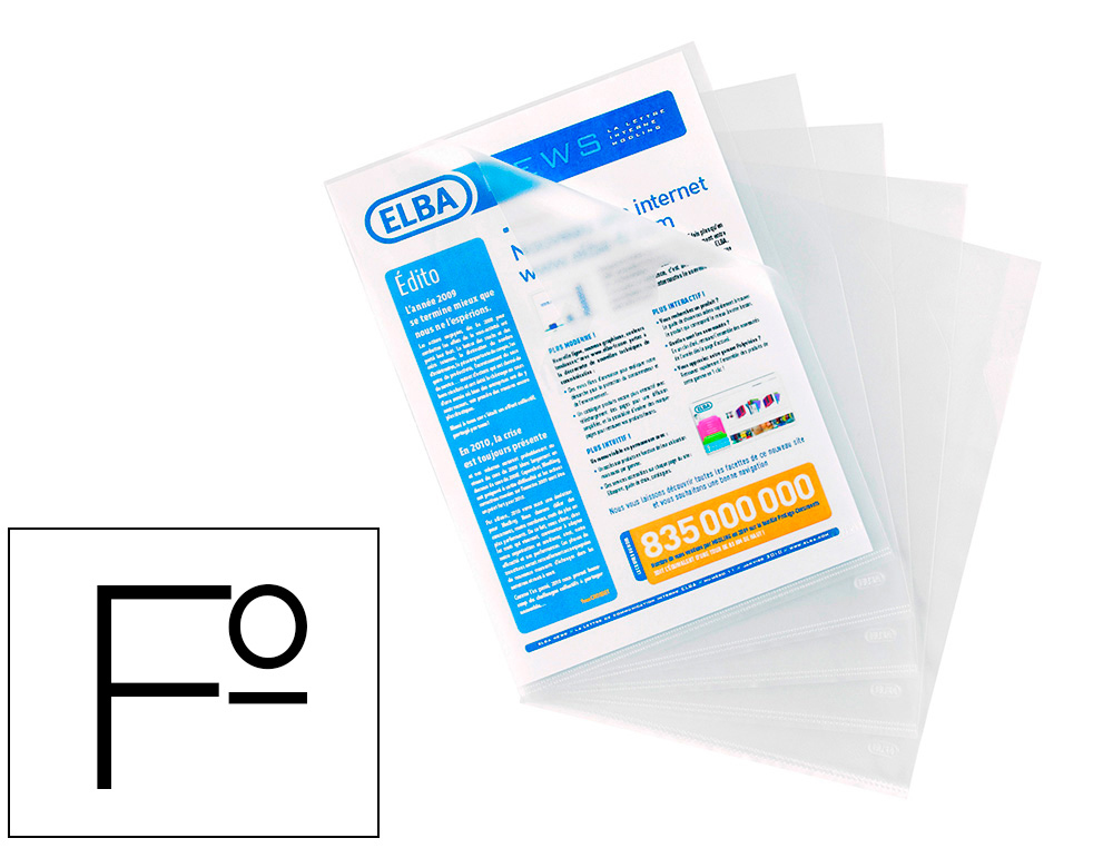 Pasta dossier elba standard folio plastico 140 microns pele laranja caixa de 100 unidades