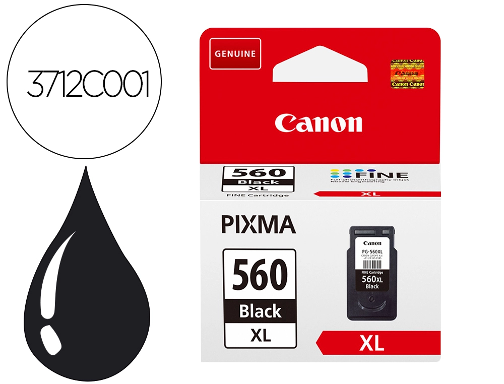 Tinteiro canon 560 xl pixma ts5350 / ts5351 / ts5352 / ts5353 preto 4000 paginas