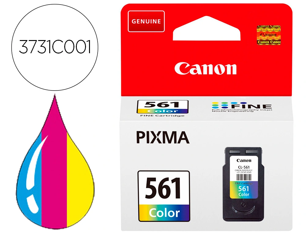 Tinteiro canon 561 pixma ts5350 / ts5351 / ts5352 / ts5353 180 pack amarelo cian magenta 180 paginas