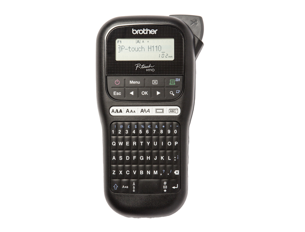 ETIQUETADORA BROTHER PTH110 TERMICA ECRA LCD TECLADO QWERTY VELOCIDADE 20 MM/S LARGURA MAXIMA FITA 12 MM