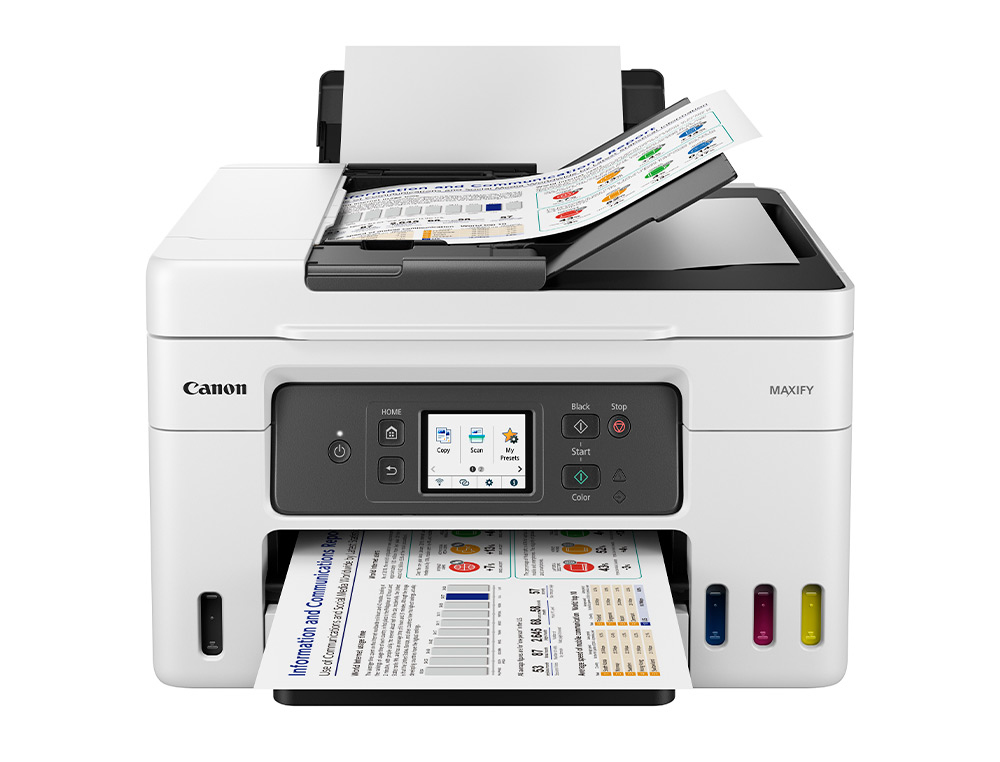 Multifuncoes canon maxify gx4050 tinta cor 18 ppm preto/13 ppm cor a4 impressora scanner copiadora bandeja entrada 100 f