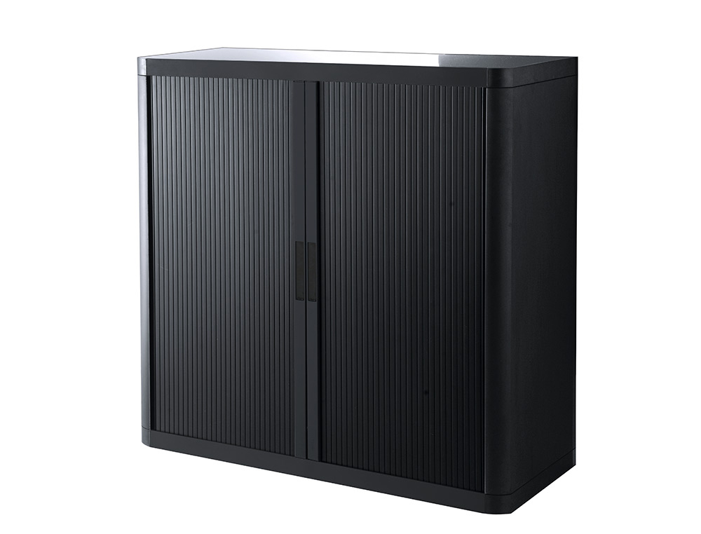 ARMARIO FAST-PAPERFLOW ESTRUTURA DE ACO E POLIESTIRENO COM 2 PORTAS DE CORRER 1 M COR PRETO