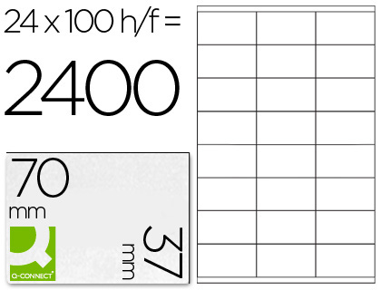 Etiquetas adesivas q-connect din a4 70 x 37 mm