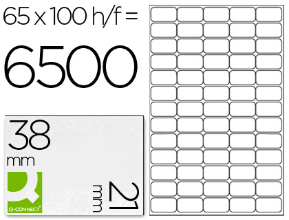 Etiquetas adesivas q-connect din a4 38,1 x 21,2 mm