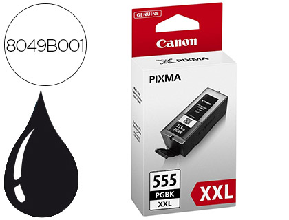 Tinteiro canon pgi-555 xxl pixma ip8750 / ix6850 / mx725 1.000 pag preto