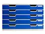 Modulo cajones sobremesa exacompta system 5 cajones poliestireno din a3 azul/gris 350x288x320 mm
