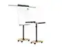 Quadro movel rocada metalico magnetico com rodas 69x99 cm 2 bracos extensiveis lateral e bandeja para marcadores