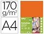 Cartolina apli din a4 170 gr laranja embalagem de 50 folhas