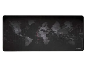 Tapete para rato q-connect xxl preto com desenho mapa mundo 900x400 mm