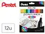 Marcador pentel de fibra pointliner 0,4 mm carteira de 12 unidades