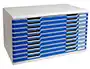 Modulo cajones sobremesa exacompta classic 10 cajones poliestireno din a3 gris claro/azul 576x320x350 mm